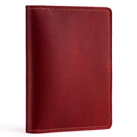 Vintage Genuine Leather Passport Holder Simple Card Bag Wallet