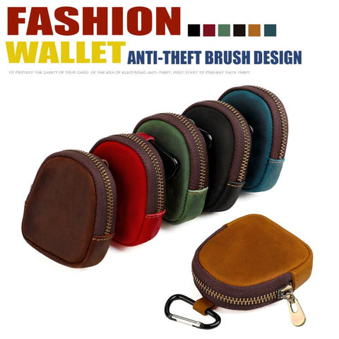 Genuine Leather Shell Shaped Small Coin Purse Earphones Keys Storage Bag