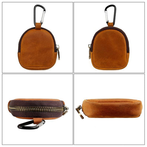 Genuine Leather Shell Shaped Small Coin Purse Earphones Keys Storage Bag