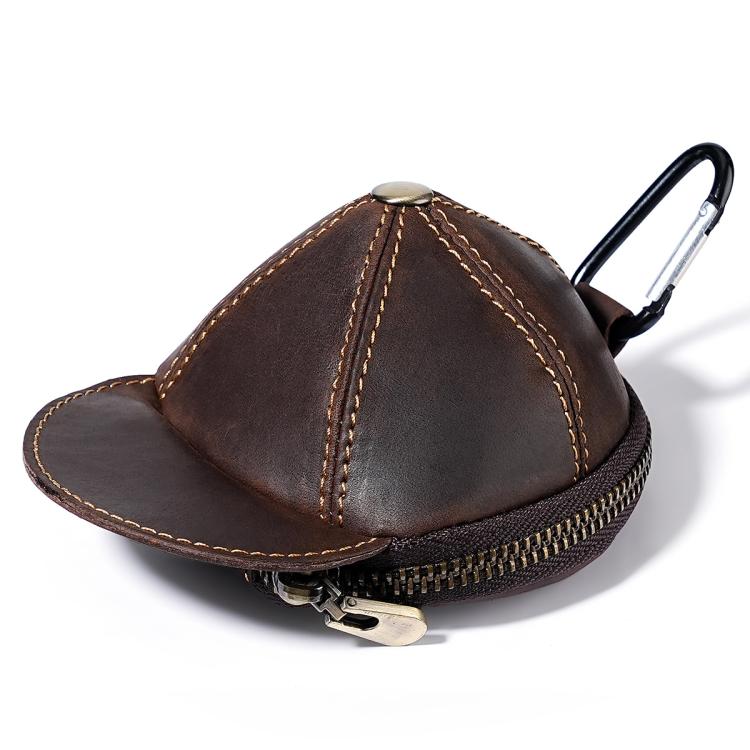 Genuine Leather Vintage Cap Style Coin Purse Small Wallet Waist Pouch