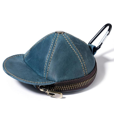 Genuine Leather Vintage Cap Style Coin Purse Small Wallet Waist Pouch