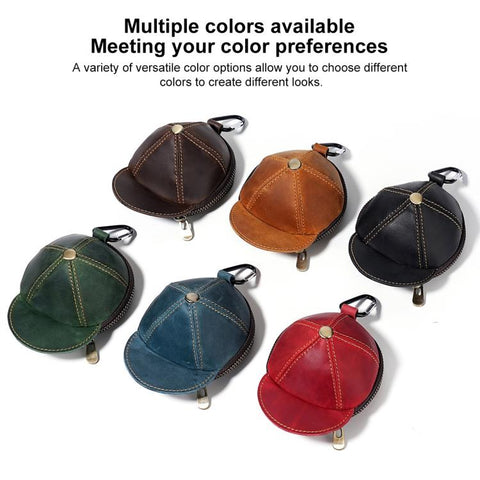 Genuine Leather Vintage Cap Style Coin Purse Small Wallet Waist Pouch
