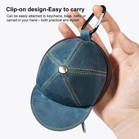 Genuine Leather Vintage Cap Style Coin Purse Small Wallet Waist Pouch