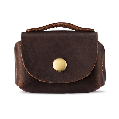 Vintage Genuine Leather Mini Wallet Coin Purse Storage Bag