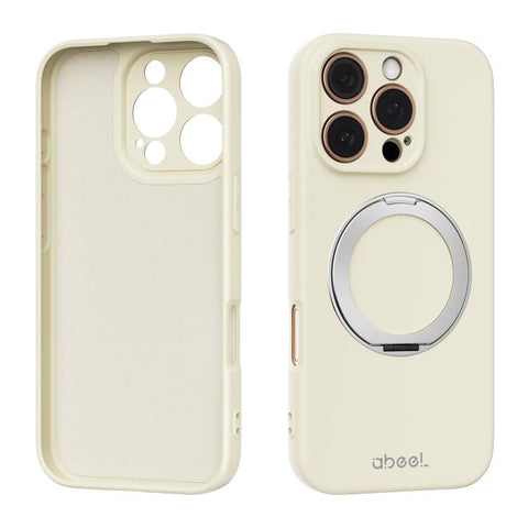 ABEEL Skin-friendly Feel Magnetic Liquid Silicone Phone Case with Holder, For iPhone 17 Pro Max, For iPhone 17 Pro, For iPhone 17, For iPhone 16 Pro Max, For iPhone 16 Pro, For iPhone 16