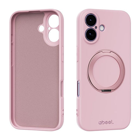ABEEL Skin-friendly Feel Magnetic Liquid Silicone Phone Case with Holder, For iPhone 17 Pro Max, For iPhone 17 Pro, For iPhone 17, For iPhone 16 Pro Max, For iPhone 16 Pro, For iPhone 16