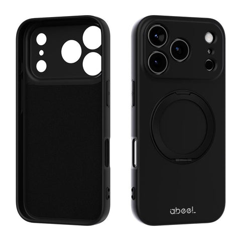 ABEEL Skin-friendly Feel Magnetic Liquid Silicone Phone Case with Holder, For iPhone 17 Pro Max, For iPhone 17 Pro, For iPhone 17, For iPhone 16 Pro Max, For iPhone 16 Pro, For iPhone 16