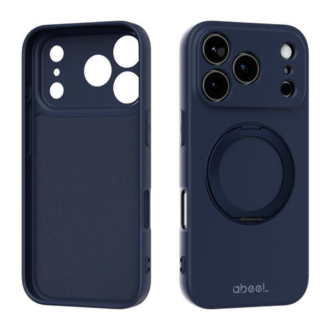 ABEEL Skin-friendly Feel Magnetic Liquid Silicone Phone Case with Holder, For iPhone 17 Pro Max, For iPhone 17 Pro, For iPhone 17, For iPhone 16 Pro Max, For iPhone 16 Pro, For iPhone 16