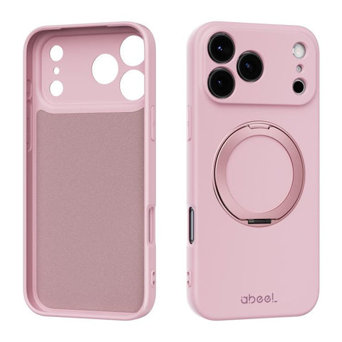 ABEEL Skin-friendly Feel Magnetic Liquid Silicone Phone Case with Holder, For iPhone 17 Pro Max, For iPhone 17 Pro, For iPhone 17, For iPhone 16 Pro Max, For iPhone 16 Pro, For iPhone 16