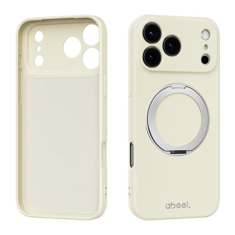 ABEEL Skin-friendly Feel Magnetic Liquid Silicone Phone Case with Holder, For iPhone 17 Pro Max, For iPhone 17 Pro, For iPhone 17, For iPhone 16 Pro Max, For iPhone 16 Pro, For iPhone 16