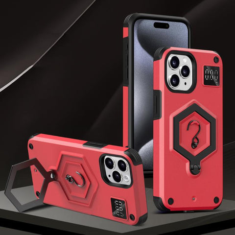 Hexagon Armor Magnetic Holder Weighing Scale Phone Case, For iPhone 12 / 12 Pro, For iPhone 11 Pro Max, For iPhone 11