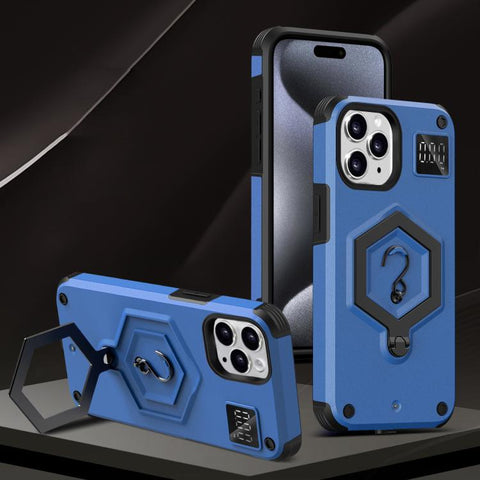 Hexagon Armor Magnetic Holder Weighing Scale Phone Case, For iPhone 12 / 12 Pro, For iPhone 11 Pro Max, For iPhone 11