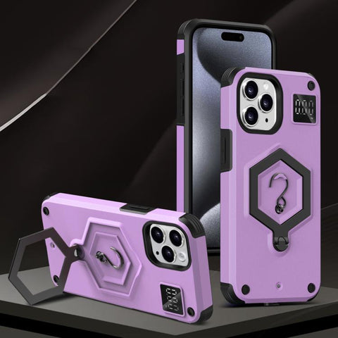 Hexagon Armor Magnetic Holder Weighing Scale Phone Case, For iPhone 12 / 12 Pro, For iPhone 11 Pro Max, For iPhone 11