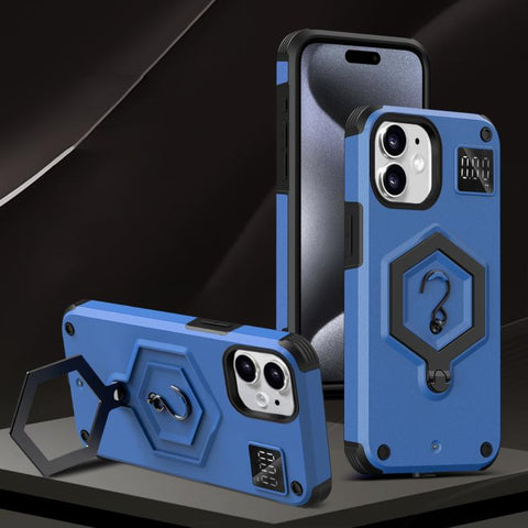 Hexagon Armor Magnetic Holder Weighing Scale Phone Case, For iPhone 12 / 12 Pro, For iPhone 11 Pro Max, For iPhone 11