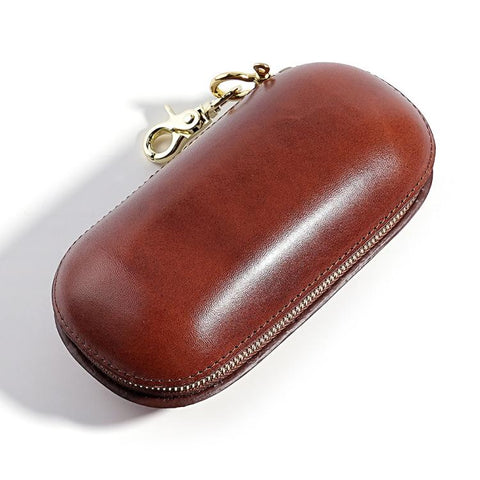 Vegetable Tanned Leather Pressure Resistant Sunglasses Storage Box