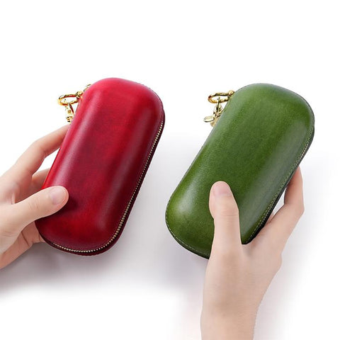 Vegetable Tanned Leather Pressure Resistant Sunglasses Storage Box