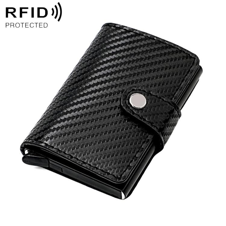 KB237 Carbon Fiber Texture RFID Aluminum Alloy Multi-card Wallet