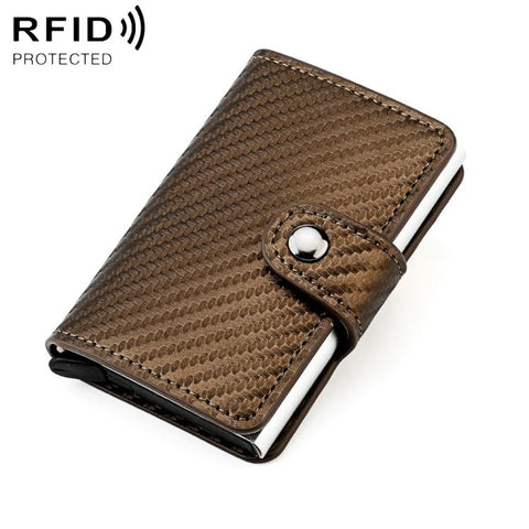 KB237 Carbon Fiber Texture RFID Aluminum Alloy Multi-card Wallet