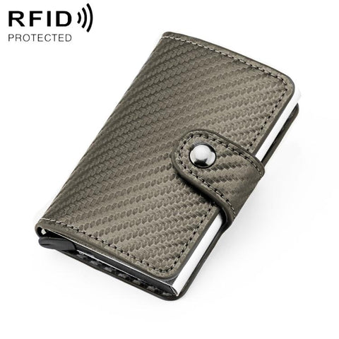KB237 Carbon Fiber Texture RFID Aluminum Alloy Multi-card Wallet
