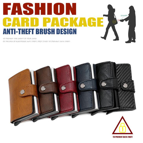 KB237 Carbon Fiber Texture RFID Aluminum Alloy Multi-card Wallet