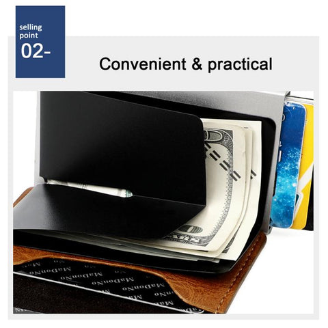 KB237 Carbon Fiber Texture RFID Aluminum Alloy Multi-card Wallet