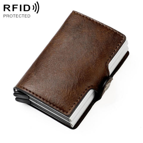 KB252 Crazy Horse Texture Double Layer Aluminum Alloy RFID Card Bag