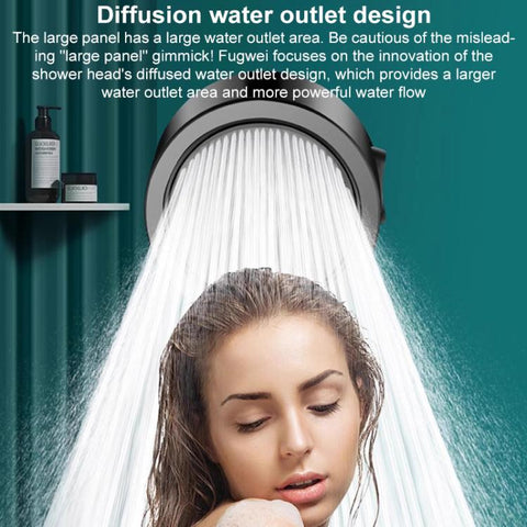 Three Setting Adjustable Filter Pressurized Shower Head Shower Nozzle with One Button Water Stop Switch