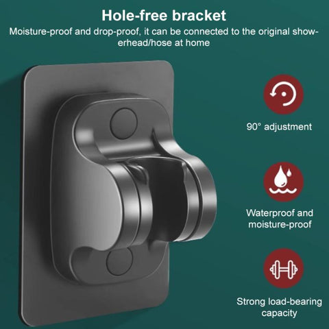 Portable 5-Setting Adjustable Pressurized Shower Head with One Button Water Stop Switch