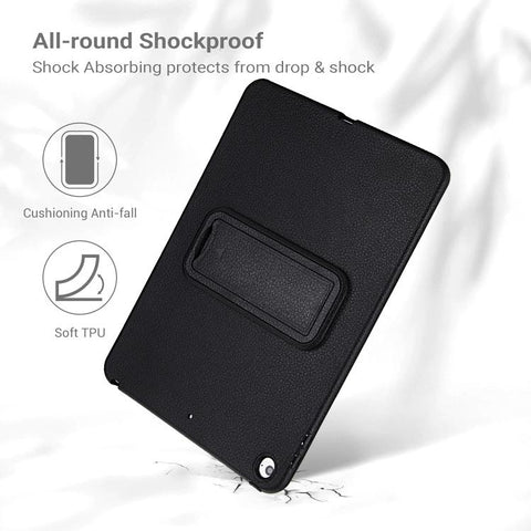 Leather-Textured PU Shockproof Tablet Case with Holder, For iPad Air / Air 2 / 9.7 2017 / 2018