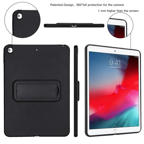 Leather-Textured PU Shockproof Tablet Case with Holder, For iPad Air / Air 2 / 9.7 2017 / 2018