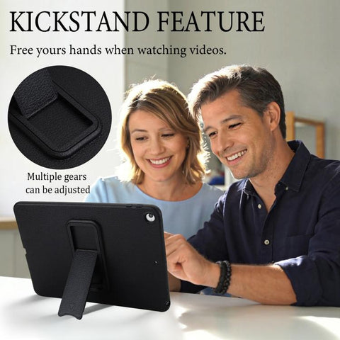 Leather-Textured PU Shockproof Tablet Case with Holder, For iPad Air / Air 2 / 9.7 2017 / 2018