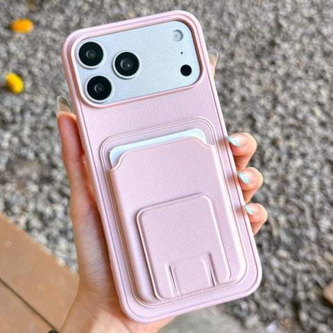 Square Folding Card Bag Holder Phone Case, For iPhone 18 Pro / 17 Pro, For iPhone 18 Pro Max / 17 Pro Max, For iPhone 17, For iPhone Air, For iPhone 16 Pro Max, For iPhone 16 Pro
