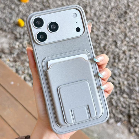 Square Folding Card Bag Holder Phone Case, For iPhone 18 Pro / 17 Pro, For iPhone 18 Pro Max / 17 Pro Max, For iPhone 17, For iPhone Air, For iPhone 16 Pro Max, For iPhone 16 Pro
