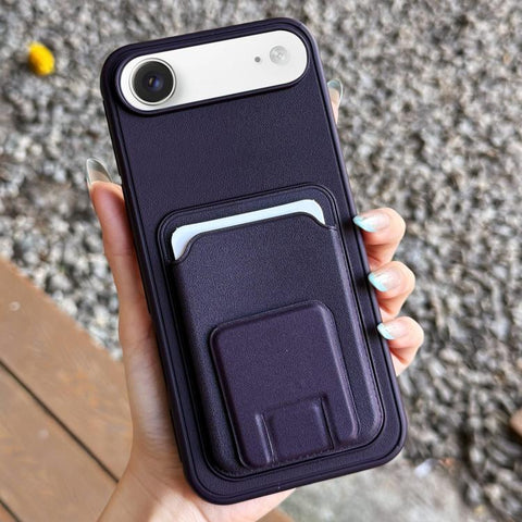 Square Folding Card Bag Holder Phone Case, For iPhone 18 Pro / 17 Pro, For iPhone 18 Pro Max / 17 Pro Max, For iPhone 17, For iPhone Air, For iPhone 16 Pro Max, For iPhone 16 Pro