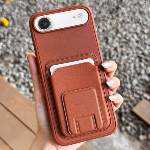 Square Folding Card Bag Holder Phone Case, For iPhone 18 Pro / 17 Pro, For iPhone 18 Pro Max / 17 Pro Max, For iPhone 17, For iPhone Air, For iPhone 16 Pro Max, For iPhone 16 Pro