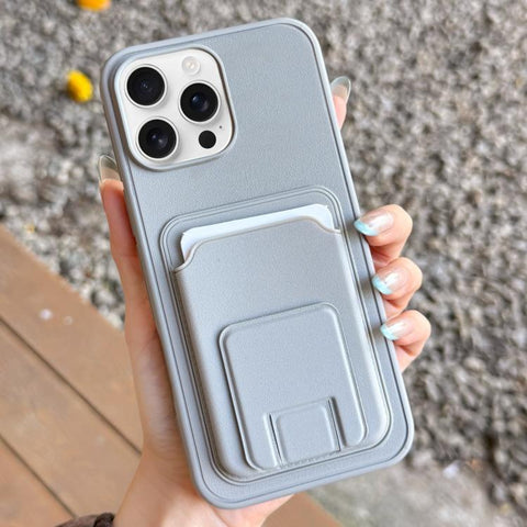 Square Folding Card Bag Holder Phone Case, For iPhone 18 Pro / 17 Pro, For iPhone 18 Pro Max / 17 Pro Max, For iPhone 17, For iPhone Air, For iPhone 16 Pro Max, For iPhone 16 Pro