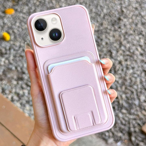 Square Folding Card Bag Holder Phone Case, For iPhone 14 Plus, For iPhone 14, For iPhone 14 Pro, For iPhone 14 Pro Max, For iPhone 13 Pro Max, For iPhone 13 Pro
