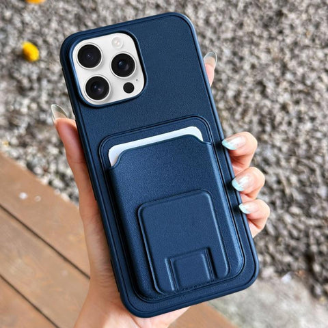 Square Folding Card Bag Holder Phone Case, For iPhone 14 Plus, For iPhone 14, For iPhone 14 Pro, For iPhone 14 Pro Max, For iPhone 13 Pro Max, For iPhone 13 Pro