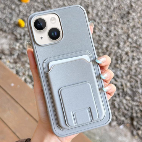 Square Folding Card Bag Holder Phone Case, For iPhone 14 Plus, For iPhone 14, For iPhone 14 Pro, For iPhone 14 Pro Max, For iPhone 13 Pro Max, For iPhone 13 Pro