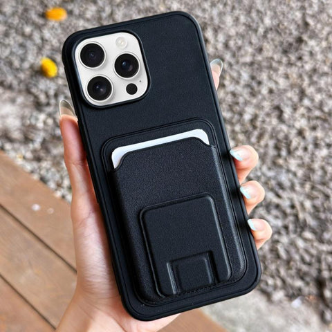 Square Folding Card Bag Holder Phone Case, For iPhone 14 Plus, For iPhone 14, For iPhone 14 Pro, For iPhone 14 Pro Max, For iPhone 13 Pro Max, For iPhone 13 Pro