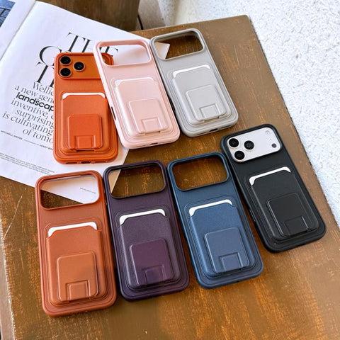 Square Folding Card Bag Holder Phone Case, For iPhone 18 Pro / 17 Pro, For iPhone 18 Pro Max / 17 Pro Max, For iPhone 17, For iPhone Air, For iPhone 16 Pro Max, For iPhone 16 Pro