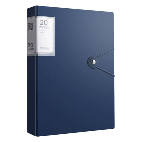 A4 Transparent Inner Pocket Document Storage Folder with Buckle, 20 Pockets, 30 Pockets, 40 Pockets, 60 Pockets, 100 Pockets