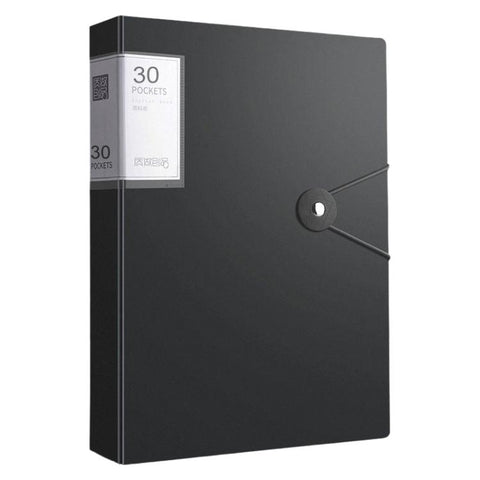 A4 Transparent Inner Pocket Document Storage Folder with Buckle, 20 Pockets, 30 Pockets, 40 Pockets, 60 Pockets, 100 Pockets