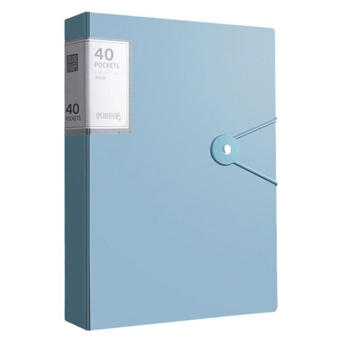A4 Transparent Inner Pocket Document Storage Folder with Buckle, 20 Pockets, 30 Pockets, 40 Pockets, 60 Pockets, 100 Pockets