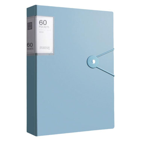 A4 Transparent Inner Pocket Document Storage Folder with Buckle, 20 Pockets, 30 Pockets, 40 Pockets, 60 Pockets, 100 Pockets