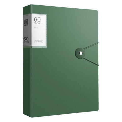 A4 Transparent Inner Pocket Document Storage Folder with Buckle, 20 Pockets, 30 Pockets, 40 Pockets, 60 Pockets, 100 Pockets