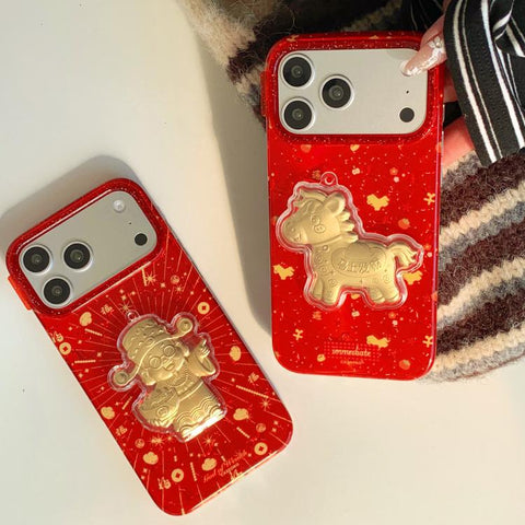 Chinese New Year Traditional Auspicious Motifs PC + TPU Phone Case, For iPhone 18 Pro / 17 Pro, For iPhone 18 Pro Max / 17 Pro Max