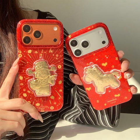 Chinese New Year Traditional Auspicious Motifs PC + TPU Phone Case, For iPhone 18 Pro / 17 Pro, For iPhone 18 Pro Max / 17 Pro Max