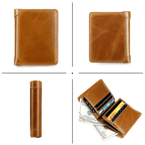 Men RFID Top-grain Cowhide Wallet
