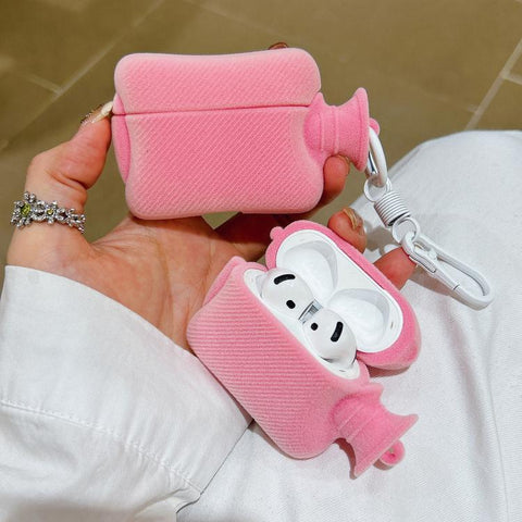Hand Warmer Plush Earphone Protective Case with Keychain, For AirPods 5 / 4, For AirPods Pro 3, For AirPods Pro 2, For AirPods 3, For AirPods Pro